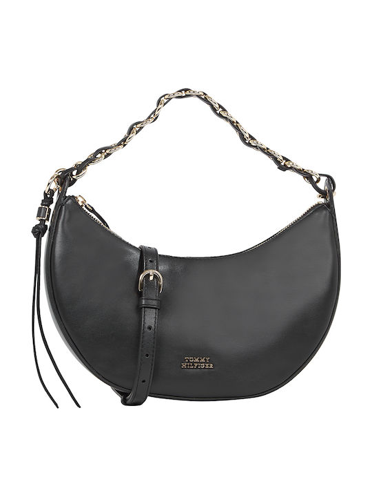 Moon Leather Crossover Leather Women's Bag Shoulder Black
