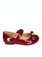 Kids Patent Leather Ballerinas with Hoop & Loop Closure Burgundy