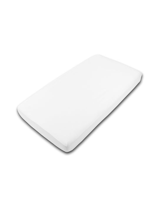 Kidizi Cearșaf pentru bebeluși Pentru Patut Bumbac cu Cauciuc Alb 120x60buc