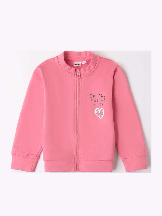 Kids Sweatshirt Cardigan Pink