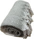 Bangs Gray Beach Towel 180x85cm with Fringes