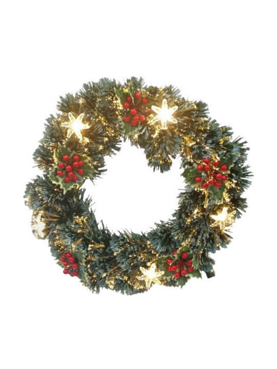 Kmt Style Christmas Decorative Wreath Diameter 50 Cm Illuminated Green 298016