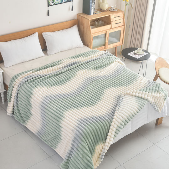 My Home Luxury Κουβέρτα Fleece Υπέρδιπλη 220x240εκ. Εκρού - Τιρκουαζ