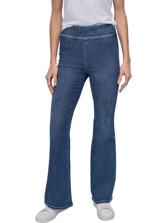 DKNY Women's High-waisted Fabric Trousers Bell Denim