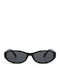 Pervedere Women's Sunglasses with Black Horn-Rimmed Frame and Black Lens SP-3040