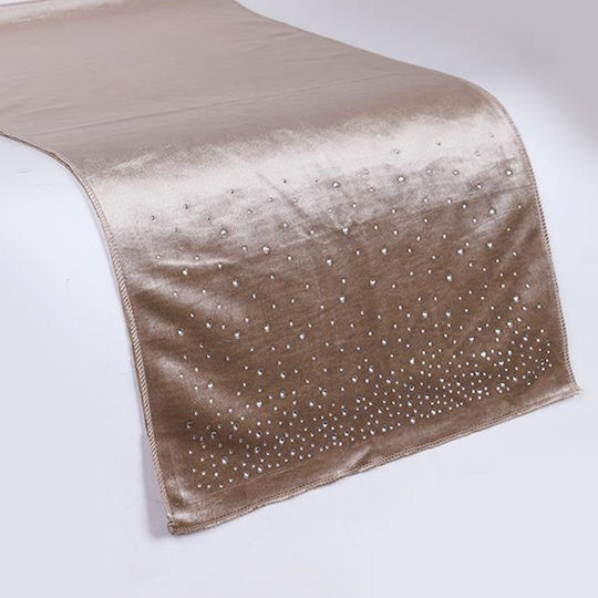 Eurolamp Tischdecken Beige Samt 40x140cm