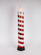 Beleuchtete Kerze 14x82cm Rote & Weiße Bewegung In Flamme Mit Batterien 3xaa Timer 6 Warme Weiße LEDs Ip44