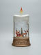 Tabletop Decorative Candle Shape Santa Sleigh Water Inside Lighted Battery Timer 15.5x9.5x30cm