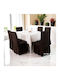 To megalo pazari Elastic Cover for Chair Brown 6pcs TMP-4586