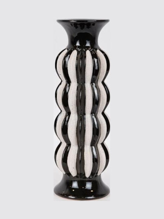Candle Holder Ceramic in Black Color 13x39.5x13cm 1pcs