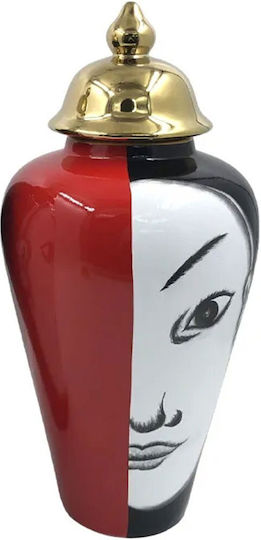 Ceramic Vase Small Lid Asian Face & Style Φ21x48cm 2/pk