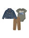 Levi's Baby Bodysuit Set Short-Sleeved with Pants Jean 3pcs