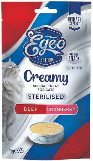 Egeo Cat Creamy Sterilised Chicken Beef & Cranberry 5x15gr