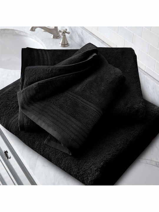 To megalo pazari Bath Towel Set 3pcs Black (tmp-4585) Weight 510gr/m²