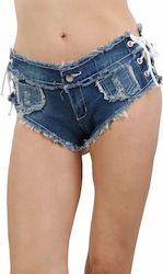 Sexy Frayed Lace-up Denim Mini Shorts
