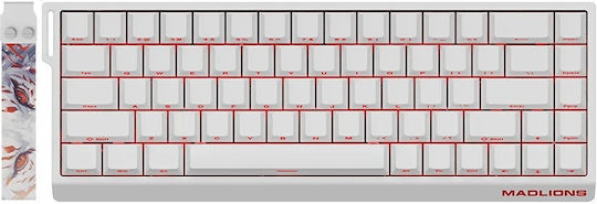 Madlions MAD 68 R Hall Effect Gaming Keyboard 60% With Magnetic Switches And RGB Lighting English US White