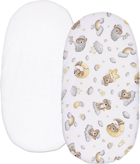 Kidizi Baby Sheets Set Crib Cotton Fitted White 45x85cm 2pcs