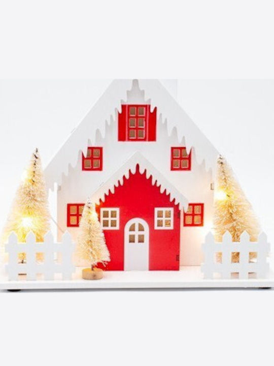 Weihnachts- Beleuchtete Dekorative Darstellung Weiß mit Batterie 20x20x10cm