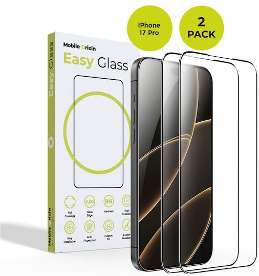 Mobile Origin 2.5D 0.33mm Tempered Glass 2τμχ (iPhone 2025 Pro, Mobile Origin)