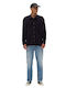 Langärmeliges Zeichenfolge Overshirt in Breite Linie Blau