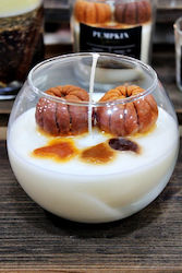 Glass 12 X 9cm Composition Pumpkins-Leaves Scented Soy Candle Pumpkin Spice