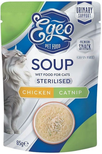 Egeo Pet Food Wet Food for Senior Cats in Pouches with Chicken and Potatoes Grain-Free 85gr