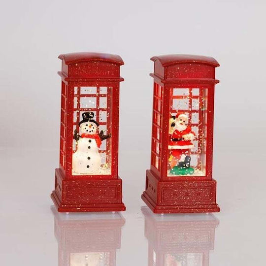 Telephone Booth Water Inside Christmas Decorative Lighted Telephone Booth with Trees 5.4x5.4x12cm