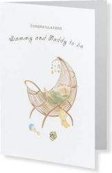 Tiny Toes Greeting Card Baby Shower Mammy Daddy To Be