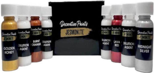 Decorative Paint Kit Πορτοκαλί Ροζ Κίτρινο Πράσινο Μπλε 50gr