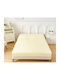Hatzitex Cearșaf Super dublu cu Elastic 160x200+30cm. Butter