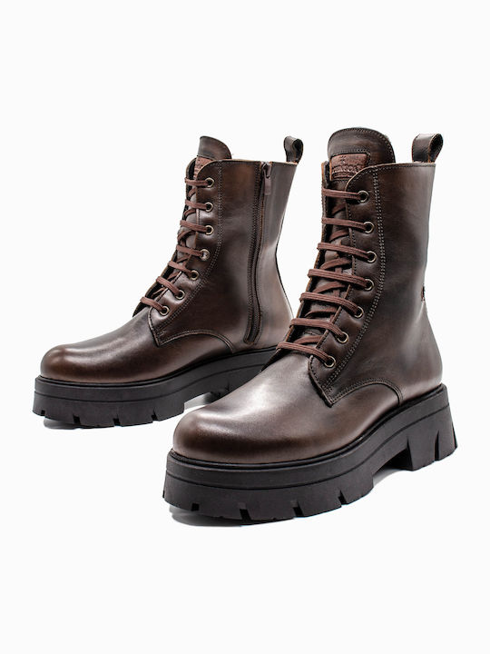 Robinson Leder Stiefeletten Damen Braun