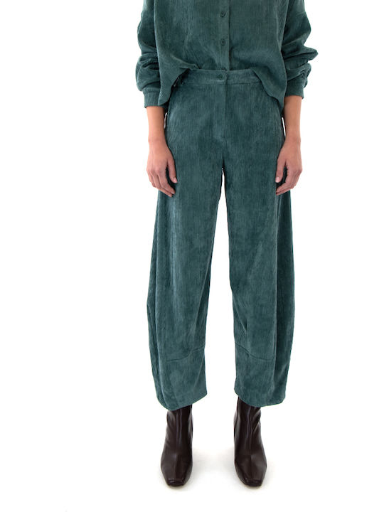 Moutaki Damen Stoff Hose mit Gummizug in Locker...