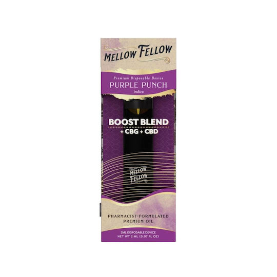 Mellow Fellow Disposable E-Cigarette Purple Punch Nicotine-Free 2ml Purple