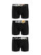 Herren Boxershorts Black mit Mustern 3Packung