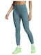 Optime Stash 7/8 Schulung Frauen Gekürzt Leggings Hochgeschnitten Türkis