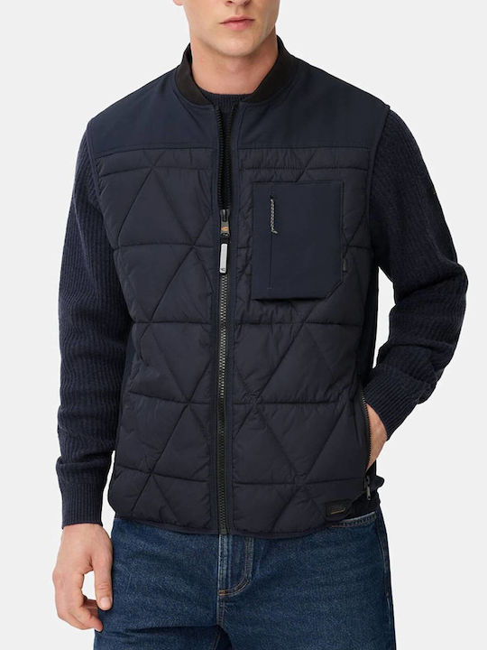 Ärmellos Jacke Puffer Wasserdicht und Winddicht Dark Blue