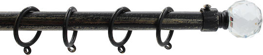 Keskor Extendable Metallic Curtain Pole 15601 Single 120-210cm Black Gold 15601