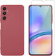 Redshield Set Umschlag Rückseite Silikon Set mit Glas Rot (Galaxy A05S)