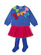 Kinder-Set mit Rock Winter 2Stück Blau