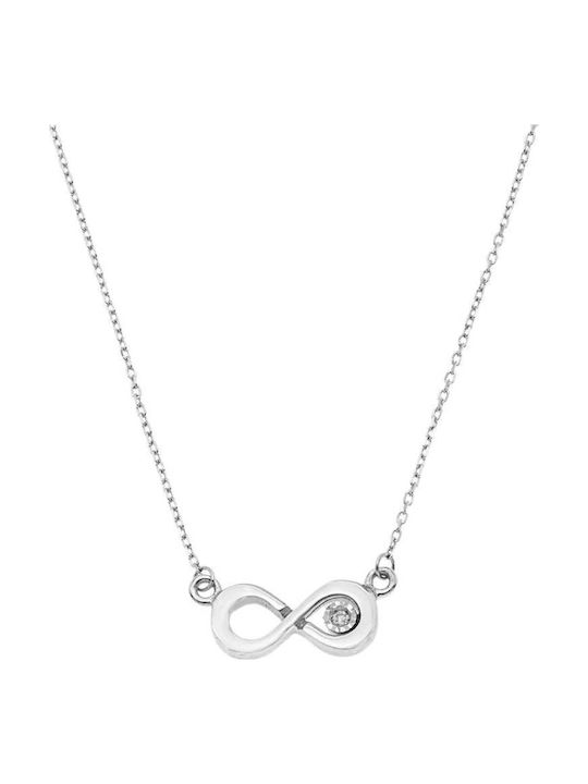 Sorelly Necklace Infinity from White gold 14K with Diamond