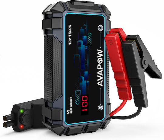 Avapow A9 Tragbar Auto-Starthilfe 8000mAh mit Power Bank,Powerbank / USB / Φακό 12V