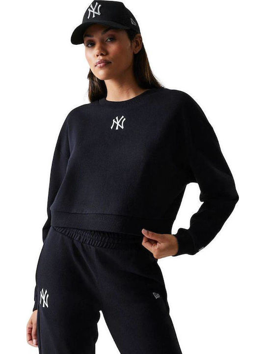 New Era Cropped Γυναικείο Φούτερ Black
