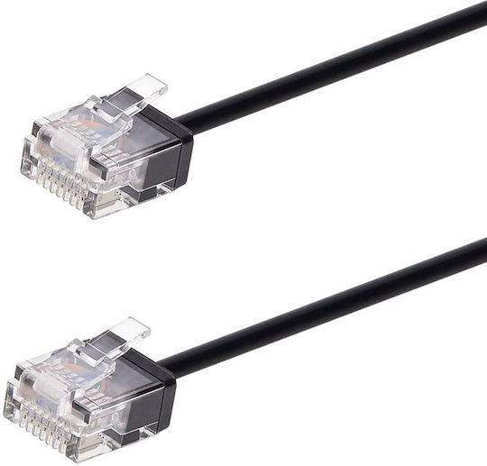 Powertech U/UTP Cat.6a Netzwerkkabel Ethernet 0.25m Schwarzes