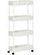 HomCom White Plastic Kitchen Trolley 40x19x90cm