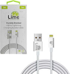 Lime Braided USB-A to Lightning Cable 15W Green 1m Lime Braided USB-A to Lightning Cable 15W Green 1m