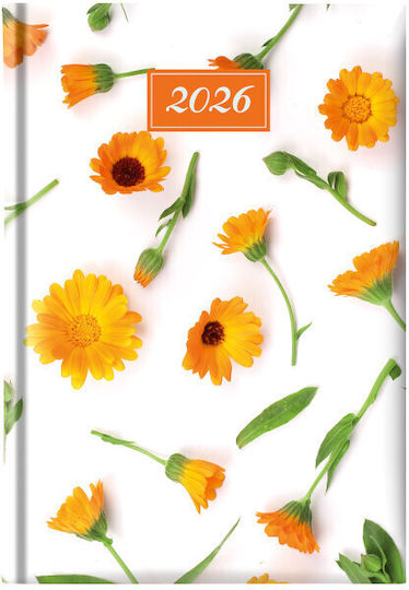 Daily Diary 2026 Theofylaktos 14.5x20.5cm Marigold White 6899902