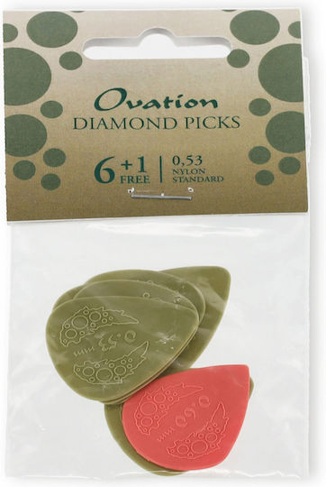 Ovation Pick Diamond Picks Nylon Standard 351 0.53 Mm Moss Green