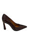 Leather Pointed Toe Burgundy High Heels