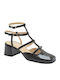 Leather Black Medium Heels