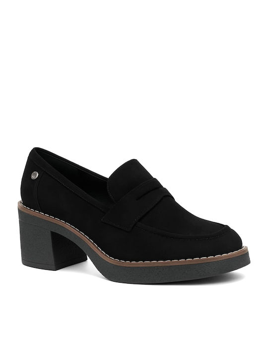 Suede Black Medium Heels